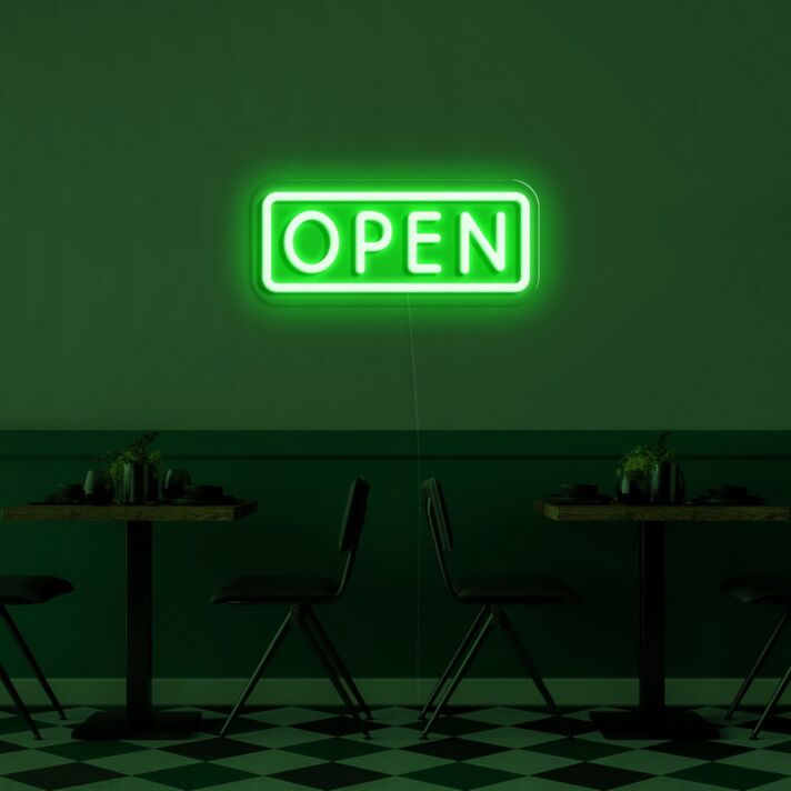 Open V2 Neon Sign for Welcoming Spaces