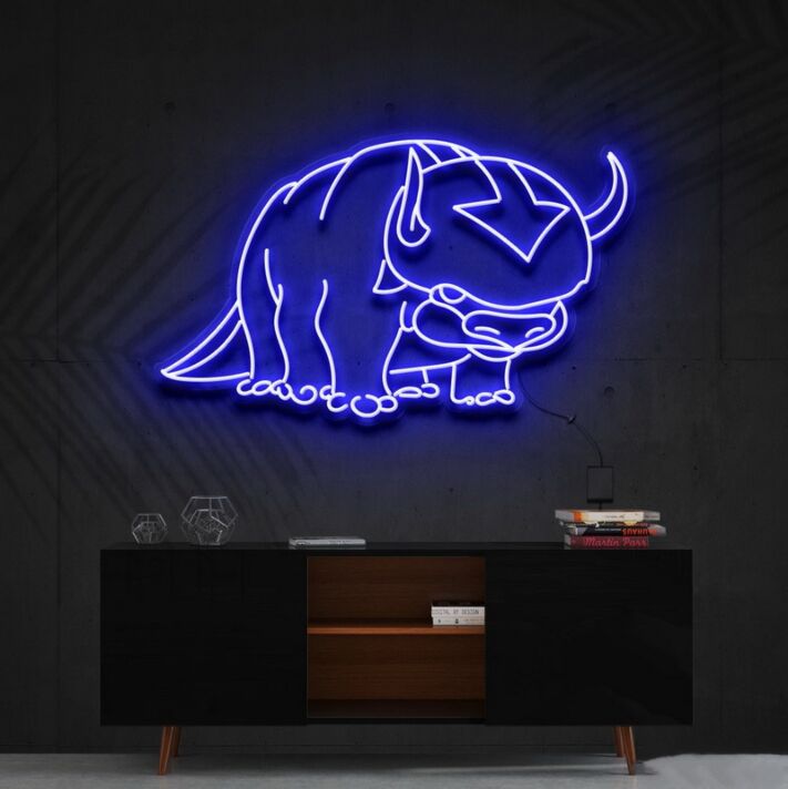 Appa Avatar Neon Sign for Anime and Animation Fans
