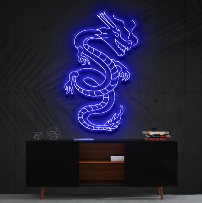 Blood Of The Dragons Neon Sign for Fantasy and Mythology Enthusiasts