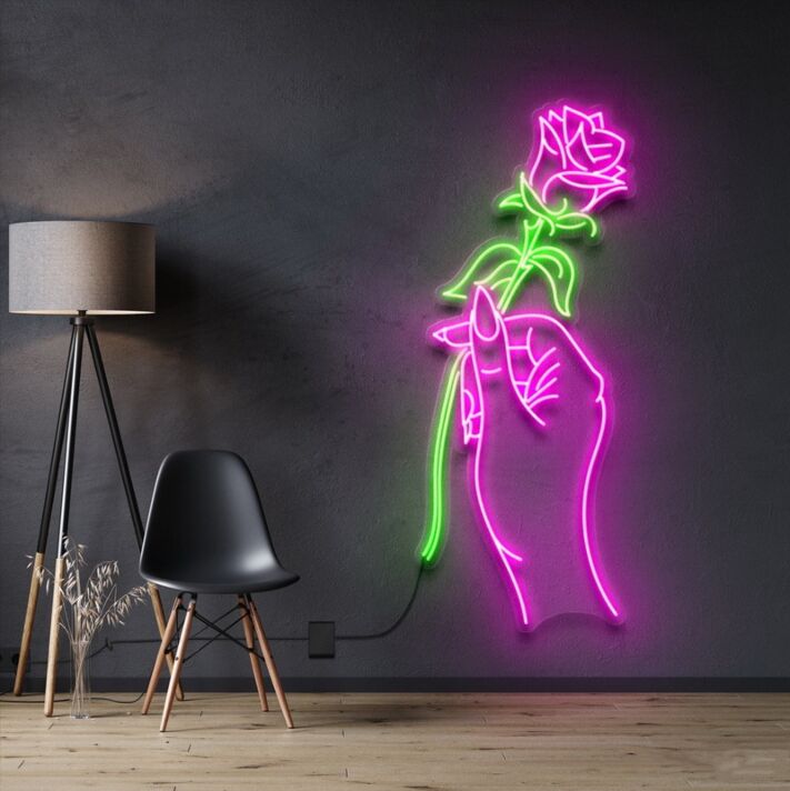 Hand Of Love Neon Sign for Romantic and Loving Decor