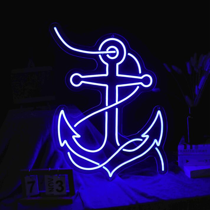 Anchor Neon Sign for Nautical and Maritime Decor