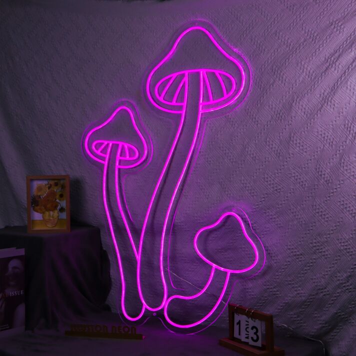 Mushrooms Neon Sign for Whimsical and Nature-Inspired Decor
