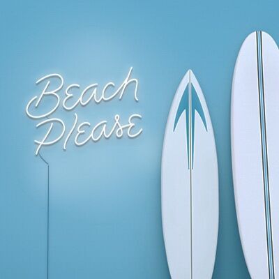Beach Neon Sign for Relaxing and Beach-Themed Decor