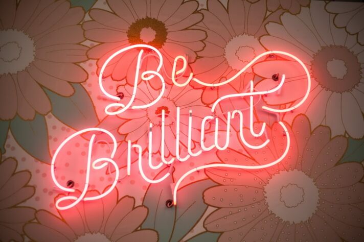 Be Brilliant Neon Sign for Motivational and Inspirational Spaces