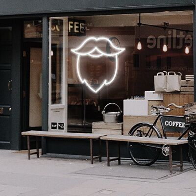 Beard Neon Sign for Stylish and Modern Spaces