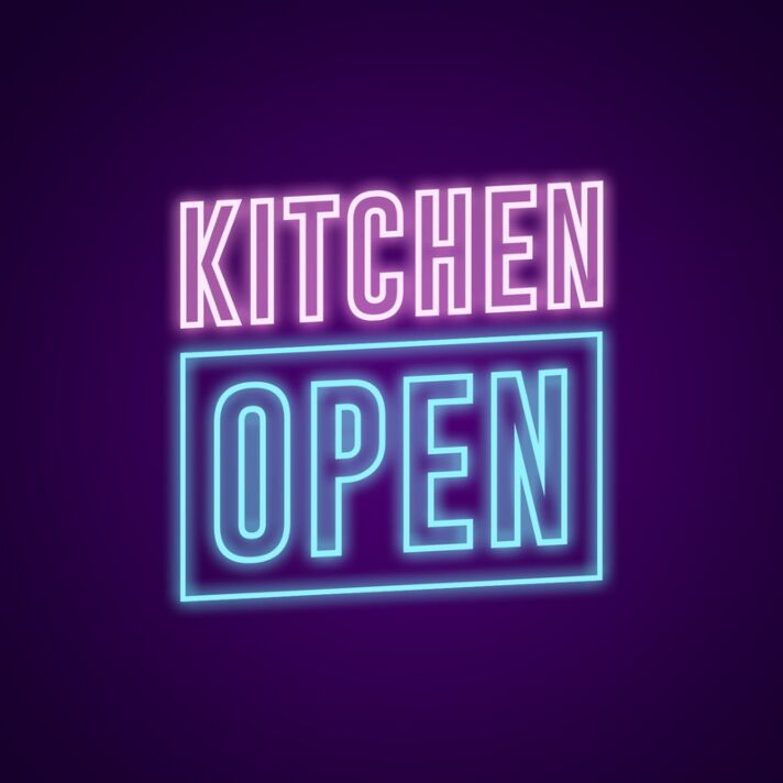 Kitchen Open Neon Sign for Restaurants and Home Kitchens