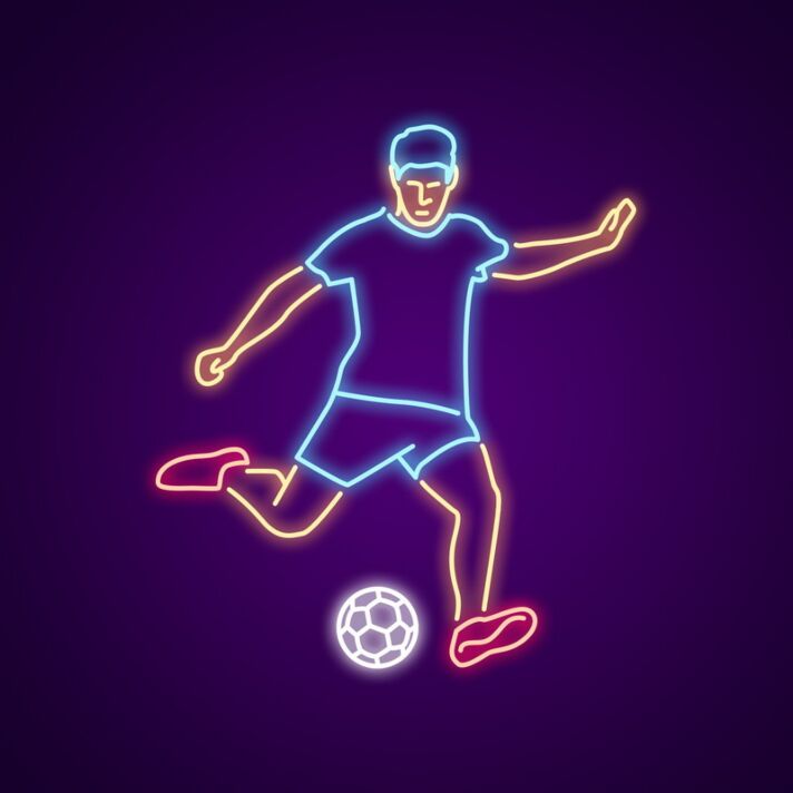 Soccer Player Neon Sign for Sports Lovers and Enthusiasts