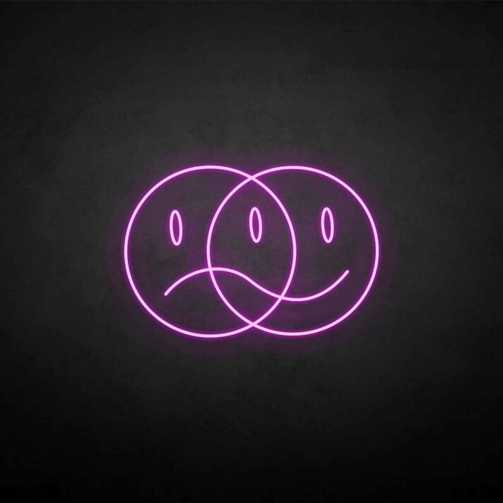 Double face' neon sign