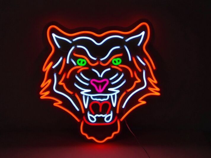 Tiger Wall Mounted Neon Sign for Artistic and Bold Decor
