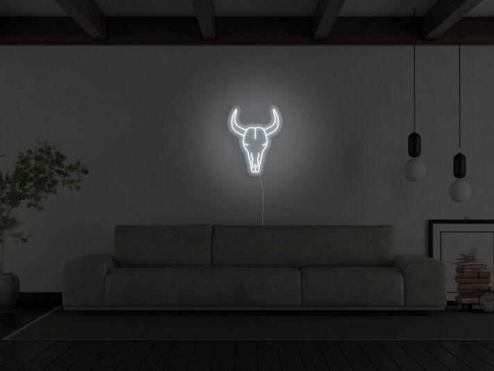 Bull Skull Neon Sign for Western and Rustic Decor