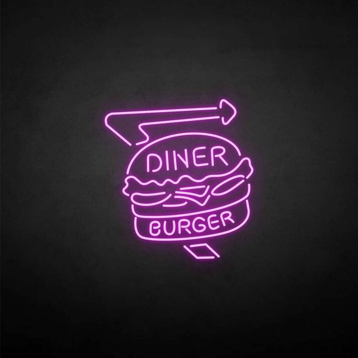 Diner Burger' neon sign