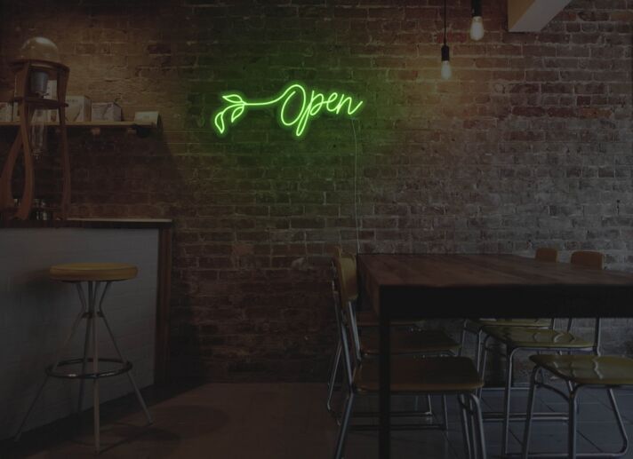 Flower Open Neon Sign for Florists and Bright Decor