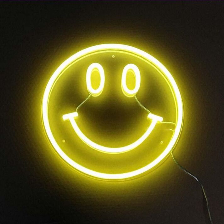 Smile Face Neon Sign for Happy and Positive Spaces