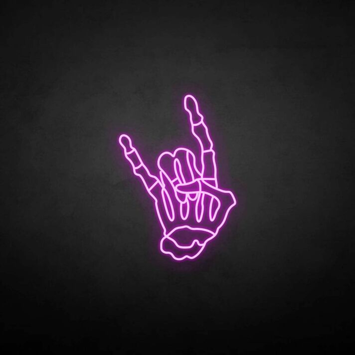 Skeleton hand' neon sign