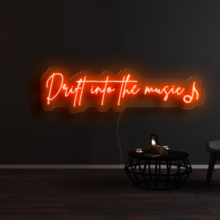 Drift Into The Music Neon Sign for Music Lovers