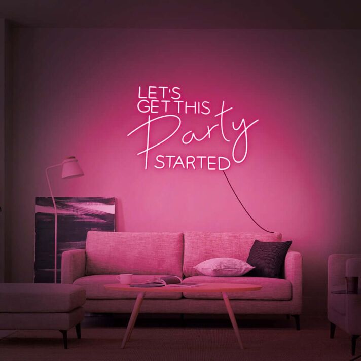 Let's Get This Party Started Neon Sign for Fun and Celebratory Spaces