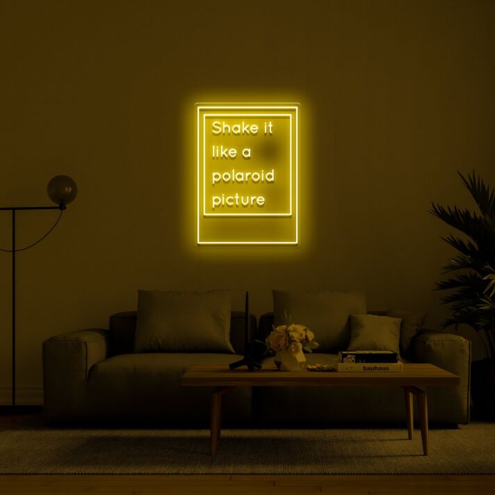 Shake It Like A Polaroid Picture Neon Sign v2 for Fun and Playful Spaces