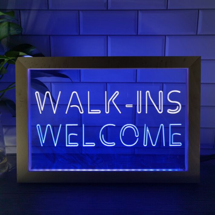 Walk Ins Welcome Open Beauty Massage Photo Frame Dual LED Neon Sign for Beauty and Massage Parlors