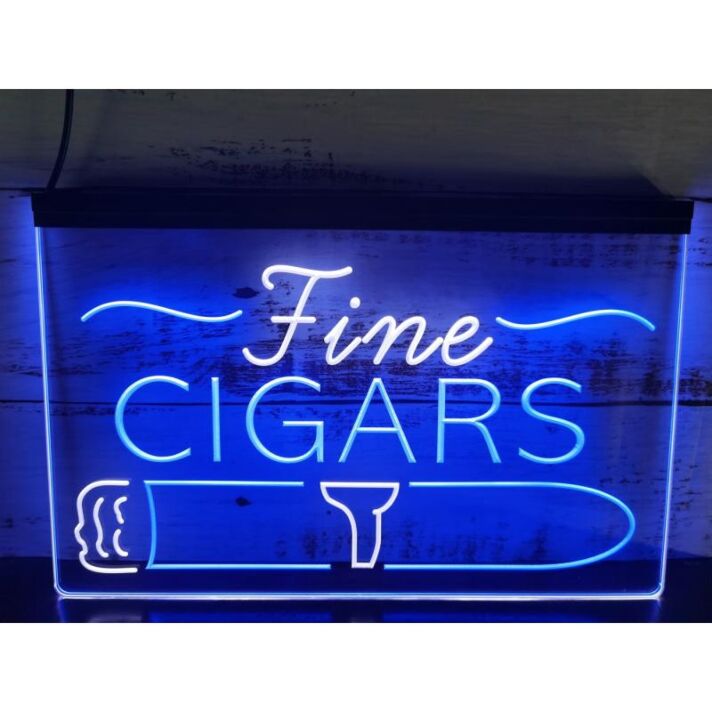 Cigars V2 Dual LED Neon Sign for Retail and Relaxing Spaces