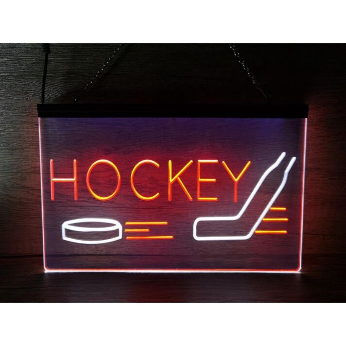 Hockey Cave Dual LED Neon Sign for Sports Enthusiasts