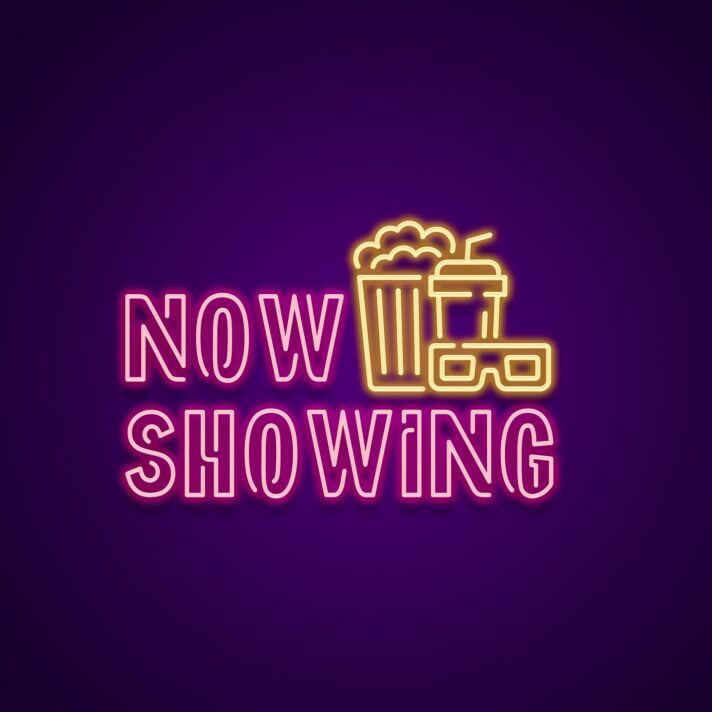 Now Showing Neon Sign for Home Theaters and Movie Lovers