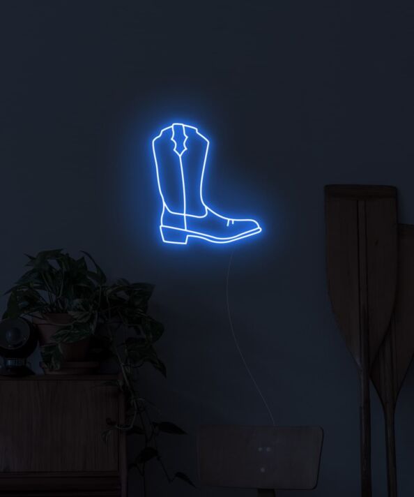 Cowboy Boot Neon Sign for Western and Rustic Decor