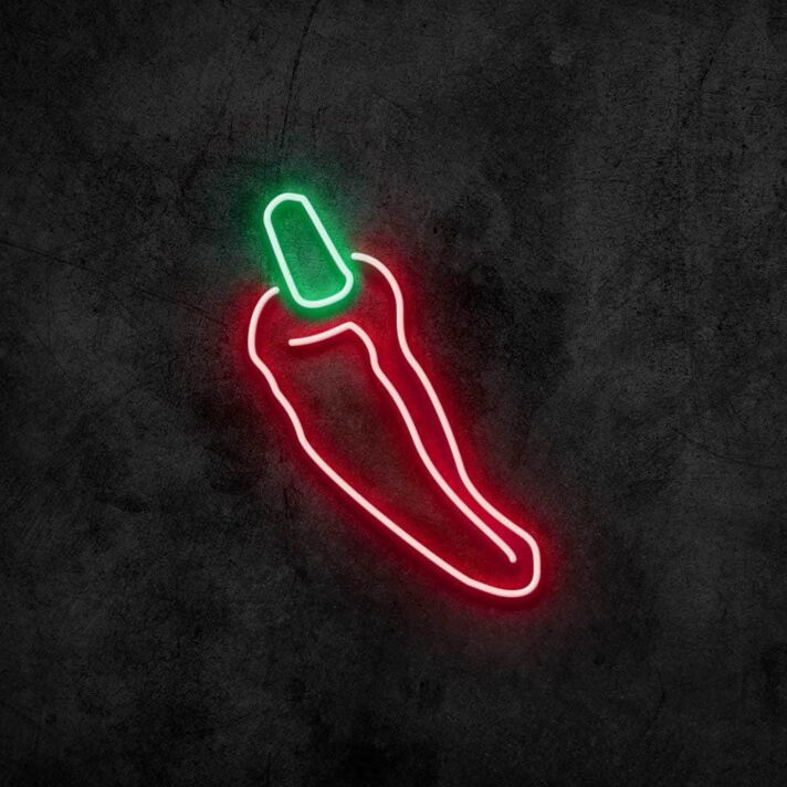 Chili Neon Sign for Food Lovers and Spicy Themes