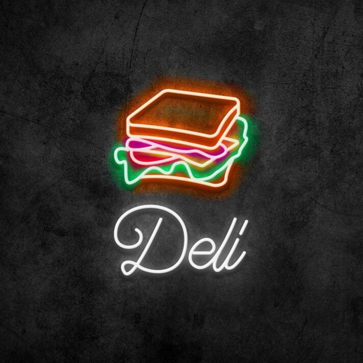Deli Sandwich Neon Sign for Food Lovers and Cafes