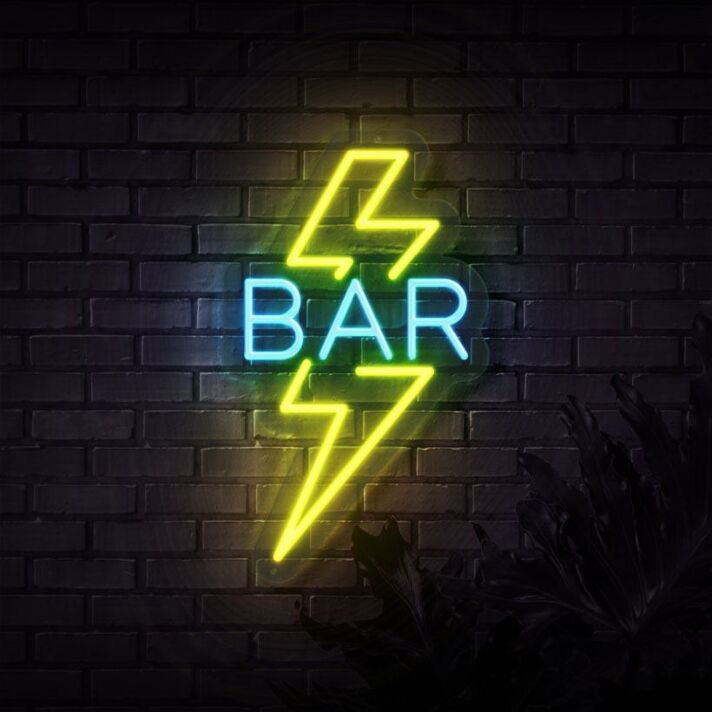 Lightning Bar Neon Sign for Bold and Stylish Spaces