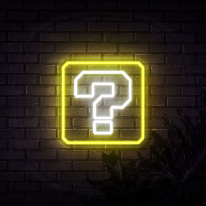 Mario Question Block Neon Sign for Video Game Fans