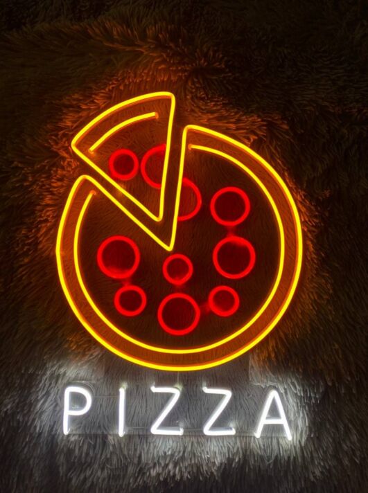 Pizza Restaurant Neon Sign for Pizzerias and Dining Areas