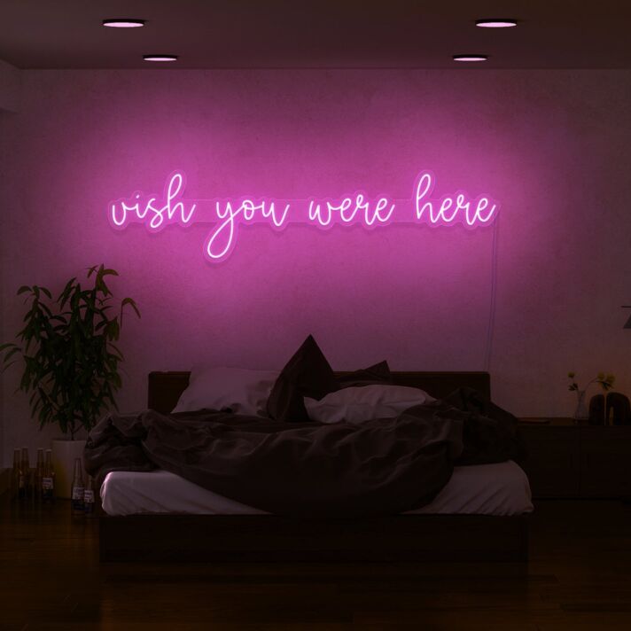 Wish You Were Here Neon Sign for Romantic and Nostalgic Spaces