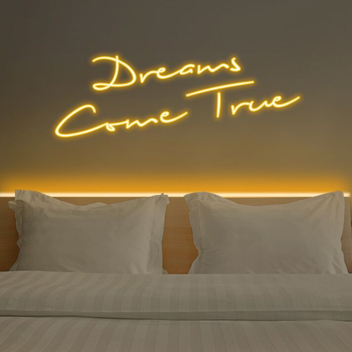 Dreams Come True Neon Sign for Inspirational and Motivational Spaces