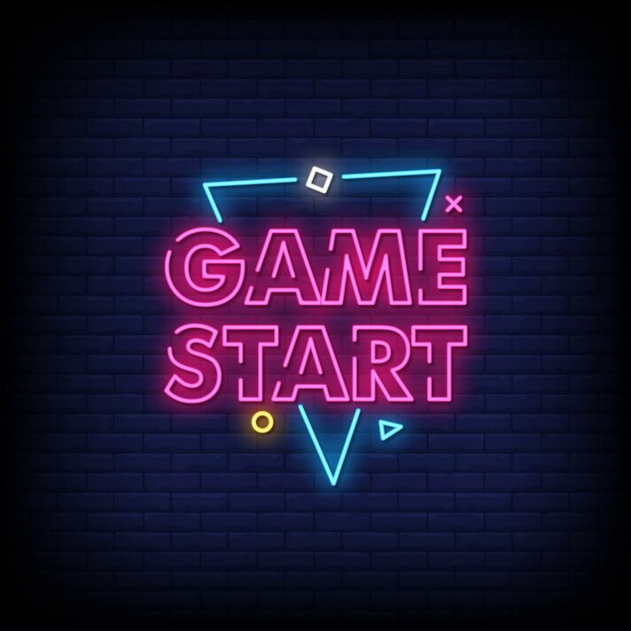 Game Start Neon Sign for Gaming and Fun Spaces
