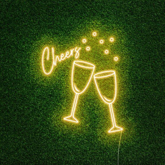 Champagne Cheers Neon Light for Celebratory and Social Spaces