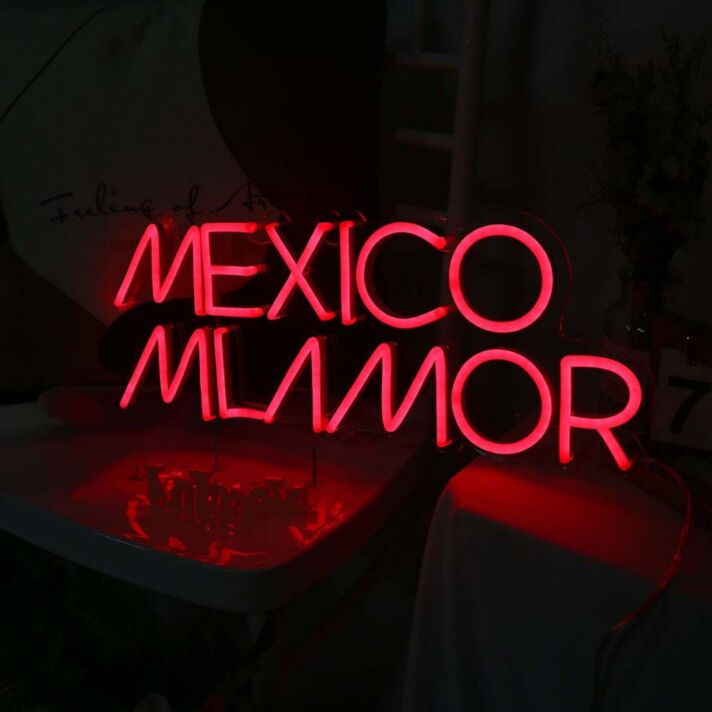 Mexico Mi Amor Neon Sign for Cultural and Festive Spaces