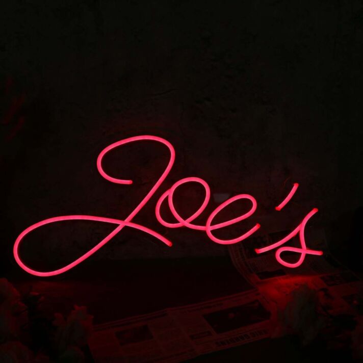 Joe's Red Neon Sign for Personalized Decor