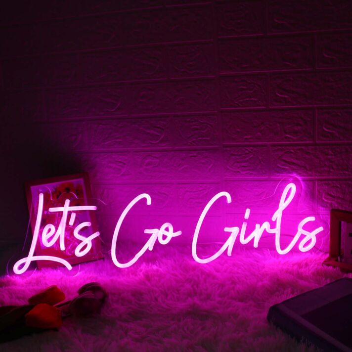 Let Us Go Girls Pink Neon Sign for Fun and Playful Spaces