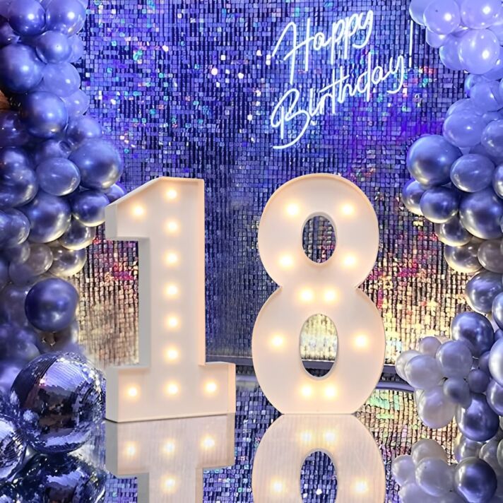 Steel Marquee Letter Number 18 Birthday Party High-End Custom Zinc Metal Marquee Light Marquee Sign for Birthday Celebrations