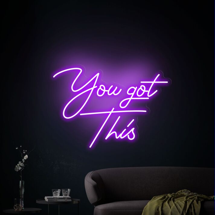 You Got This Neon Sign Size And Color Neon Lights Decor Game Room Wall Decor Home for Inspirational Spaces