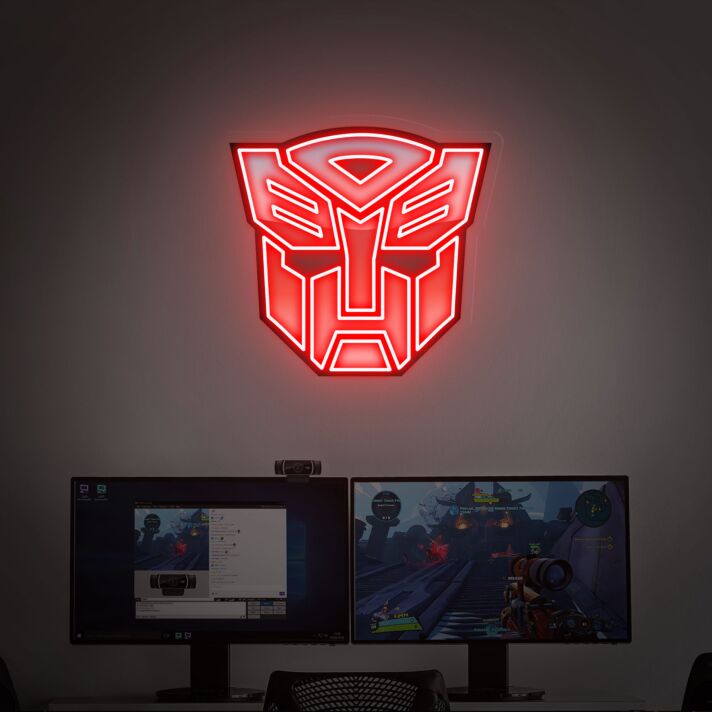 Transformers LED UV Neon Sign Game Room Light Decor for Transformers Fans
