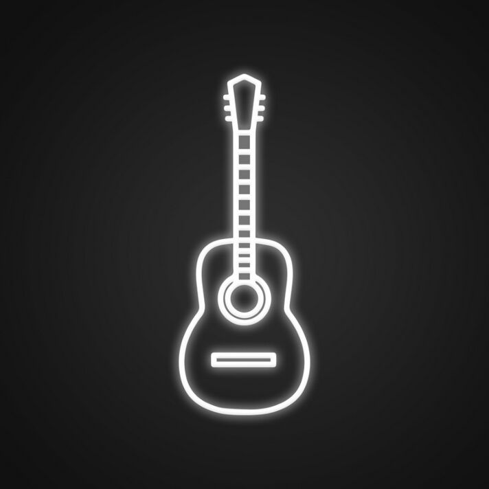 Guitar Neon Sign for Music Lovers and Studios