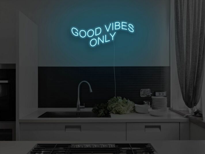 Good Vibes Only Neon Sign for Positive and Happy Spaces
