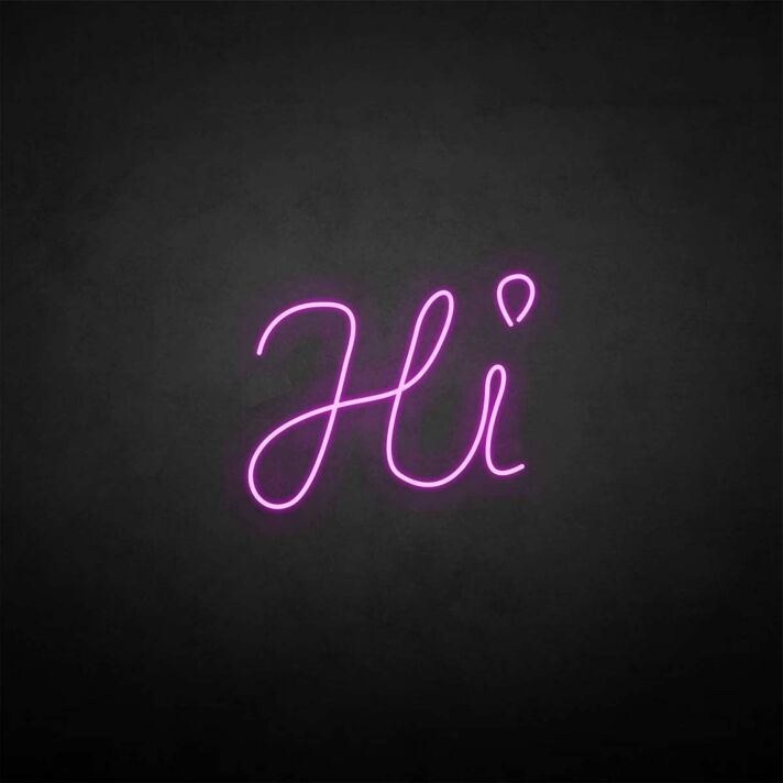'HI' neon sign