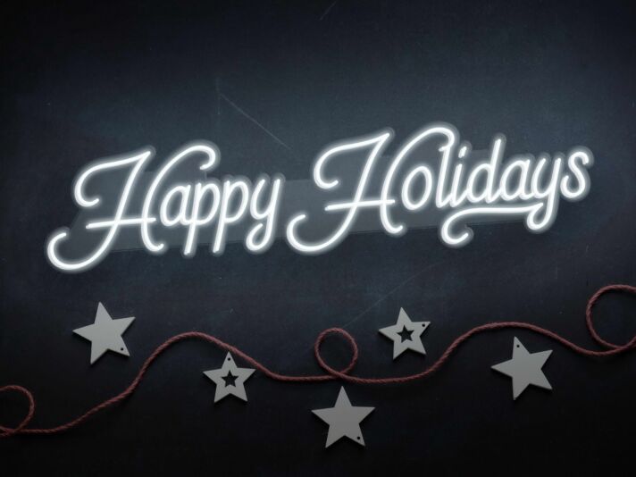 Happy Holidays Neon Sign for Festive and Celebratory Spaces