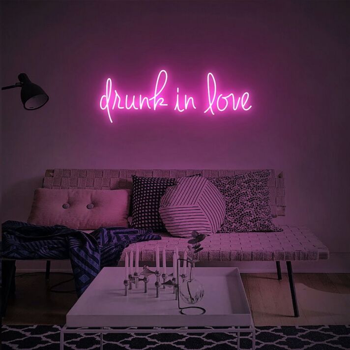 Drunk In Love Neon Sign for Romantic and Fun Spaces