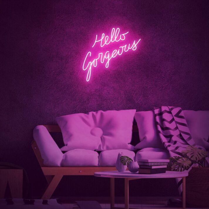 Hello Gorgeous Neon Sign for Positive and Fun Spaces