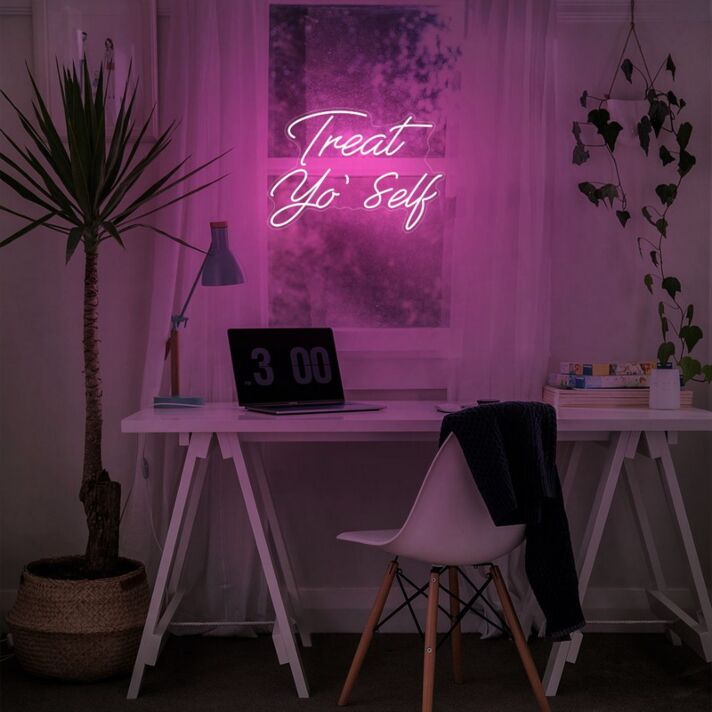 Treat Yo Self Neon Sign for Fun and Encouraging Spaces