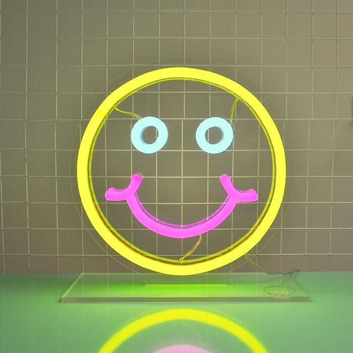 Smiley Face Table Top Neon Sign adds fun to kids' rooms