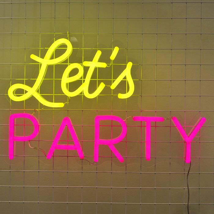 Lets Party Neon Sign for lively and fun party environments